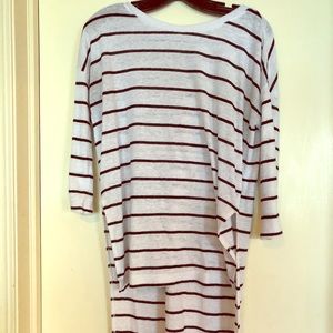 High-low striped shirt